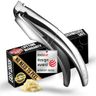 No Peeling Required Garlic Press Stainless Steel with Detachable Handle for Fine Mincing-Premium Garlic Mincer Tool, Rust-Proof, Easy to Clean, Dishwasher Safe Garlic Crusher with Lifetime Replacement