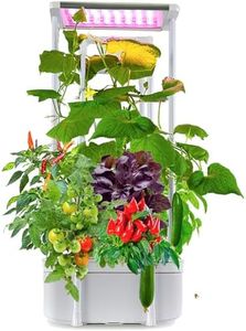 eSuperegrow Hydroponics Growing System,Smart Hydroponic Gardening System with LED Grow Light,Indoor Garden Hydroponic Herb Grow Kit with Climbing Trellis for Short Tomato,Basil,Pepper,Cucumber