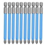 Saipor 10pcs PH2 Magnetic #2 Phillips Screwdriver Bit Set Hex Shank Phillips Head Drive Bit Cross Anti-Slip Screw Driver Power Drill Bit Screwdriving Bit for Electric Hand Screwdrivers|PH2 X 90mm