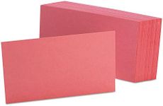 Oxford Blank Color Index Cards, 3" x 5", Cherry, 100 Per Pack (7320 Che)