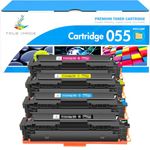 TRUE IMAGE Compatible Toner Cartridge Replacement for Canon 055 055H i-SENSYS MF744Cdw MF746Cx MF742Cdw LBP663Cdw LBP664Cx MF743Cdw MF741Cdw LBP660C MF740C (Black Cyan Magenta Yellow, 4-Pack)