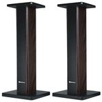 Pair Rockville RHT28D 28" Dark Wood Grain Bookshelf Home Theater Speaker Stands