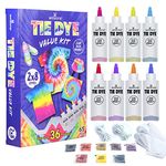 WINSONS Tie Dye Kit, 8 Colours Non Toxic Permanent Fabric Dye Art supplies for Kids Women for Homemade Party Creative Group Activities DIY Gift