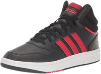 adidas Originals Men's Hoops 3.0 Mid Sneaker, Black/Better Scarlet/White, 12