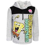 SpongeBob SquarePants Fleece Half Zip Hoodie Toddler to Big Kid, Gray, 5T