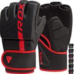 RDX MMA Gloves Grappling Sparring, Pre-Curved Martial Arts Mitts, Ventilated Palm, Maya Hide Leather Kara Cage Fighting Gloves, Combat Sports Training, Muay Thai, Punching Bag and Kickboxing