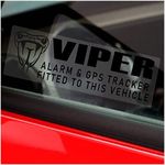 Platinum Place 5 x Stickers VIPER Alarm and GPS Tracking Signs Device Fitted Security WINDOW Car Van Warning Tracker Label BLACK 75x25mm