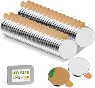 60 Pezzi Calamite Autoadesivi al Neodimio 10x1mm, Mini Magneti Adesive Forti Con Tondo Per Magnete per Frigo, Artigianato, La Presentazione,Cucina e Ufficio