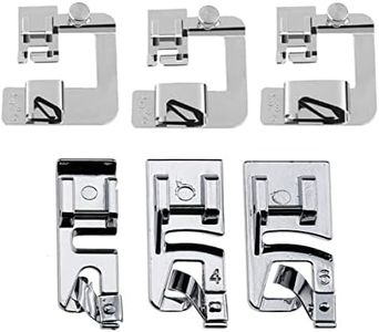 6 Sizes Rolled Hem Presser Foot, Wide Rolled Hem Foot Set & Narrow Hemmer Foot Set for All Low Shank Snap-On Singer, Brother, Babylock, Euro-Pro, Janome, Kenmore, White, Elna Sewing Machines