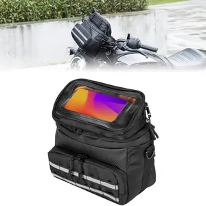 KEMIMOTO Motorcycle Handlebar Tool Bag Phone Pouch Front Fork Sissy Bar Storage Bag Universal Compatible with Cruiser Softail Dyna Sportster