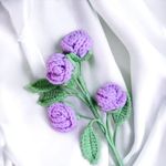 Multi headed Rose | Crochet flower | Rose | Valentine Gift Idea for Her Wife Girlfriend Him | Couple gift | Home Decor | Women's Day Mother's Day Father's Day | handmade crochet flower(Qty 1,Lavender)