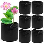 6Pack Lily Plant Pots for Pond, Black Nonwoven Fabric Plant, Gallon Grow Bags, Aeration Fabric Pots with Handles, Pot for Plants