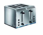 Russell Hobbs 4 Slice Buckingham Toaster with Fast toast technology - (Blue light strip indicates toasting, Independent & Extra wide slots, 2400W, Polished & Brushed Stainless Steel) 20750