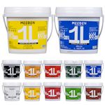 MEEDEN 12 Colors Acrylic Paint Set, Heavy Body, Gloss Finish, Extra-Large 1 L /33.8 oz Non-Toxic Rich Pigments, Studio Professional Artist Acrylic Paint for Adults on Canvas,Wall,Wood,Stone Painting