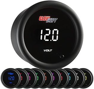 GlowShift 10 Color Digital Volt Voltmeter Gauge - Reads Battery Voltage 8-18 Volts - Multi-Color LED Display - Tinted Lens - 2-1/16" (52mm)