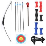 XJYMCOM 20lb Bow and Arrow Set Detachable Shooting Training Longbow with Target Surface Flexible Adult Hunting Target for Outdoor Shooting Training