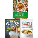 Meat Free Mowgli [Hardcover], Meat-Free One Pound Meals, The Skinny Slow Cooker Vegetarian Recipe Book 3 Books Collection Set