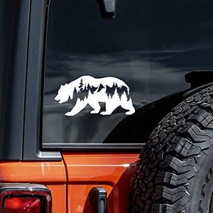 CCI Bear Mountains Adventure Wanderlust Decal Vinyl Sticker|Cars Trucks Vans Walls Laptop|White |7.5 x 3.75 in|CCI1814