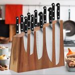 Uniharpa Magnetic Knife Holder Acacia Wooden Magnetic Knife Block Rack Magnetic Universal Stands with Strong Enhanced Magnets Strip Kitchen Storage Cutlery Large Organizer Without Knifves