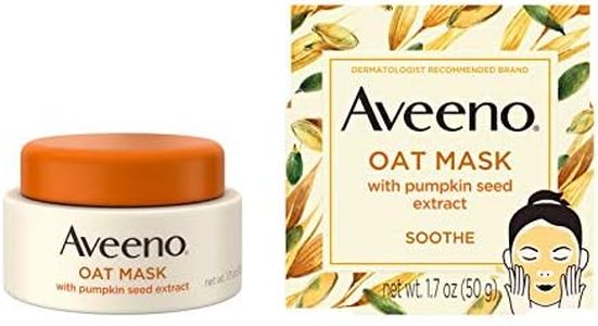 Aveeno Oat Face Mask, Soothing Pumpkin Seed Extract and Feverfew Extract, 1.7 Ounce