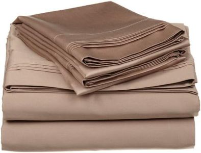 Luxury Sheets Trusted by The Biggest Hotels, Taupe Solid 4PC Queen Bed Sheet Set 100% Egyptian Cotton, Sateen Solid, 15 Inches Deep Pocket