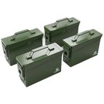 HARDROCK Ammo Can Metal Ammo Box storage crate case For Shotgun bullet Rifle Nerf Ammunition Waterproof case-gard organizer(30 Caliber-Green-4pcs)