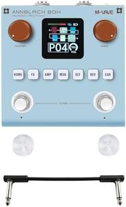 M-VAVE ANNBlackbox Blue Multi Effects Guitar Pedal, Portable Multi Effects Processor with ANN Modeling, 80 Presets Effects Processor with Footswitch Topper(Random Color) and 6.35mm Audio Cable