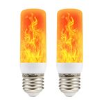 ConBlom Flame Bulb | Flame Effect Light Bulbs | Flickering Light Bulb, 4 Lighting Modes LED E27 Flame Effect Light Bulbs Decorative for Christmas Halloween (2 Pack)