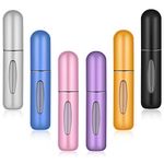 Perfume Travel Refillable Mini Spray Bottles Atomizer Travel Perfume Bottle Refillable Empty Cologne Travel Essentials For Women Mens Small Mister Spray Bottle For Travel Accessories 6 Pack 5ml/0.2oz