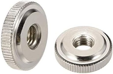 uxcell Round Knurled Thumb Nuts Conector Lock Adjusting Nuts, M10 Female Threaded Thin Type, Nickel Plated, Pack of 5