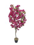 Home Bloom Artificial Bougainvillea Plant | Interior Decor/Home Decor/Office Decor | 5 Ft. Tall Natural Looking Real Touch Plant with Pot