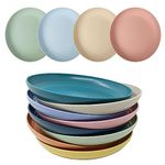 CAMBUY Wheat Straw Plates Lightweight Unbreakable Dinner Dishes Plates Set Dishwasher & Microwave Safe (Large 8 Pack 8')