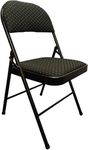 Meta Steel Frame with Fabric Seat Padded Office Work Study Party Dining Folding Chair (1, Black)