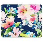 Auhoahsil Mouse Pad, Square Floral Design Anti-Slip Rubber Mousepad with Stitched Edges for Gaming Office Laptop Computer PC Women Men Kids, Pretty Custom Pattern, 9.8 x 7.9 in, Blue Daffodil Flowers