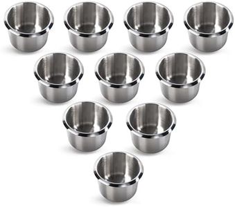 GSE Games & Sports Expert Stainless Steel Cup Holder, Drop-in Cup Holder for Casino Poker Tables, Work Desks, Boats, RVs, Cars & Trucks (10-Pack)