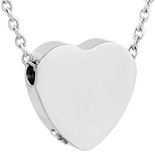 Daesar - Collier Cendres,Collier Cendres Acier Inoxydable Collier Cendres Coeur Collier Cendres Argent, Acier inoxydable, Sans zircon
