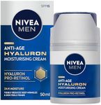 NIVEA MEN Face Cream 50ml | Hyaluronic Acid Face Moisturiser | Anti-Ageing and Anti-wrinkle | SPF 15