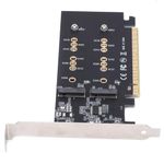 SaiRetail.Com PCIE Expansion Card, PCI-E 3.0 X16 to 2-Port M.2 NVME SSD Adapter Card, M.2 Hard Drive Expansion Card Support 2230 2242 2260 2280 M.2 SSD