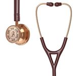 ELKO EL-190 Rose Gold edition CROSS III SS stainless steel dual head acoustic stethoscope | Adult & Pediatric Stethoscope with Double-sided Rose Gold Chestpiece | Two-Way PVC Tubing | Doctors & Medical Students (Brown)