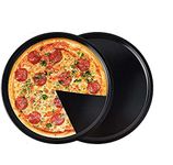 ROYALDEALS - RD Round Cake Pans Set for Baking Pizza Tray (8.8 Inch, Black), Pack of 2