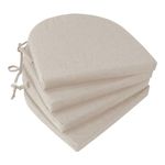 Topotdor Outdoor Chair Cushions Set of 4, Waterproof Patio Chair Cushions for Outdoor Furniture, Round Corner Seat Chair Pads with Ties for Patio Garden Dining Office, 17"x16"x2", Beige