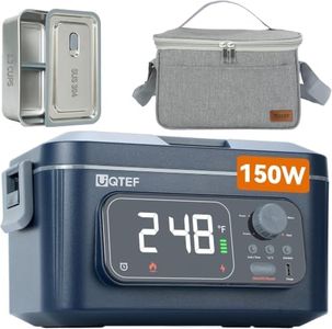 UQTEF Cordless Electric Heated Lunch Box for Adults,360° Surround Heating Fast and Even Heating, up to 248℉,6.3Cups 27000mAh Rechargeable Self Heating Food Heater, Automatic Scheduled Heating