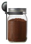 Jarware Coffe Scoop Lid for Wide Mouth Mason Jars, Black, 1 Tablespoon