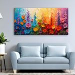 LADECOR Large Floral Painting for Wall Decoration Modern Art Large Size Canvas Flower Painting with Frame Wall Art for Home Decor. Framed Canvas Painting for Living Room, Office, Home, Hotels. (E, Wrapped Canvas)