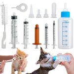 DONQL Puppy Nursing Bottle Kit, 60ml Pet Feeding Dispenser Tool, Kitten Nipple Syringe, Pet Syringe Feeding Kit with with Replacement Nipples for Newborn Kittens, Puppies, Rabbits, Small Animals