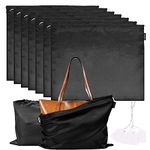 FEICHANGHAO 7 Pack Dust Bags for Handbags Storage Silk Cloth Bag With Drawstring Large Storage Pouch for Handbag Purse Shoes Boots, Black, 19.6 × 15.7, Dust Bags for Handbags