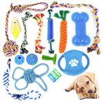 ZENO Dog Toys | Rope Chew Toys for Dogs | Strong Rope, Ball & Tug for Teething & Training | Puppy Teething Toys | 100% Natural Cotton | Great for Small, Medium & Large Puppies & Adults (18 Pack)