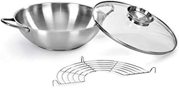 Barazzoni Acciaio inossidabile, Ø28 cm, Capacità 3.75 litri, Coperchio, Made in Italy Wok 18/10, diámetro de 28 cm, Capacidad de 3,75 l, Tapa con Aroma a polomo, Fabricado en Italia, Acero Inoxidable