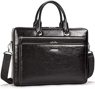BOSTANTEN Briefcases for Men Messenger Bag Genuine Leather Laptop Bag 15.6 inch Office Work Tote for Buisness Travel