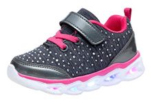Umbale Kids Led Shoes Casual Flashing Sneakers(Girls/Boys) (11 M US Little Kid, Black Peach)
